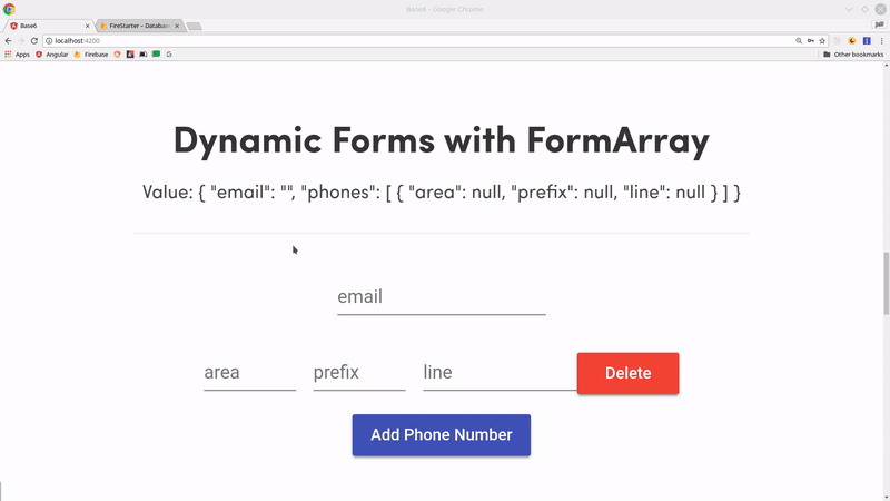 demo of Angular FormArray